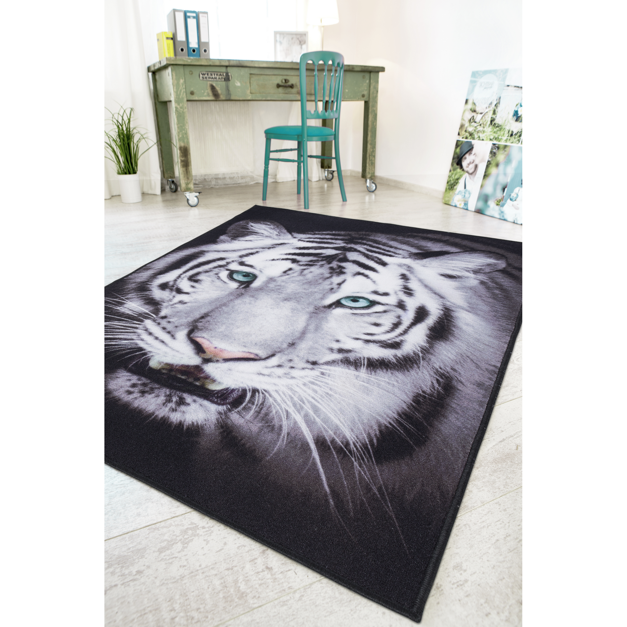 Teppich 'Tiger' schwarz/weiß 100 x 150 cm + product picture