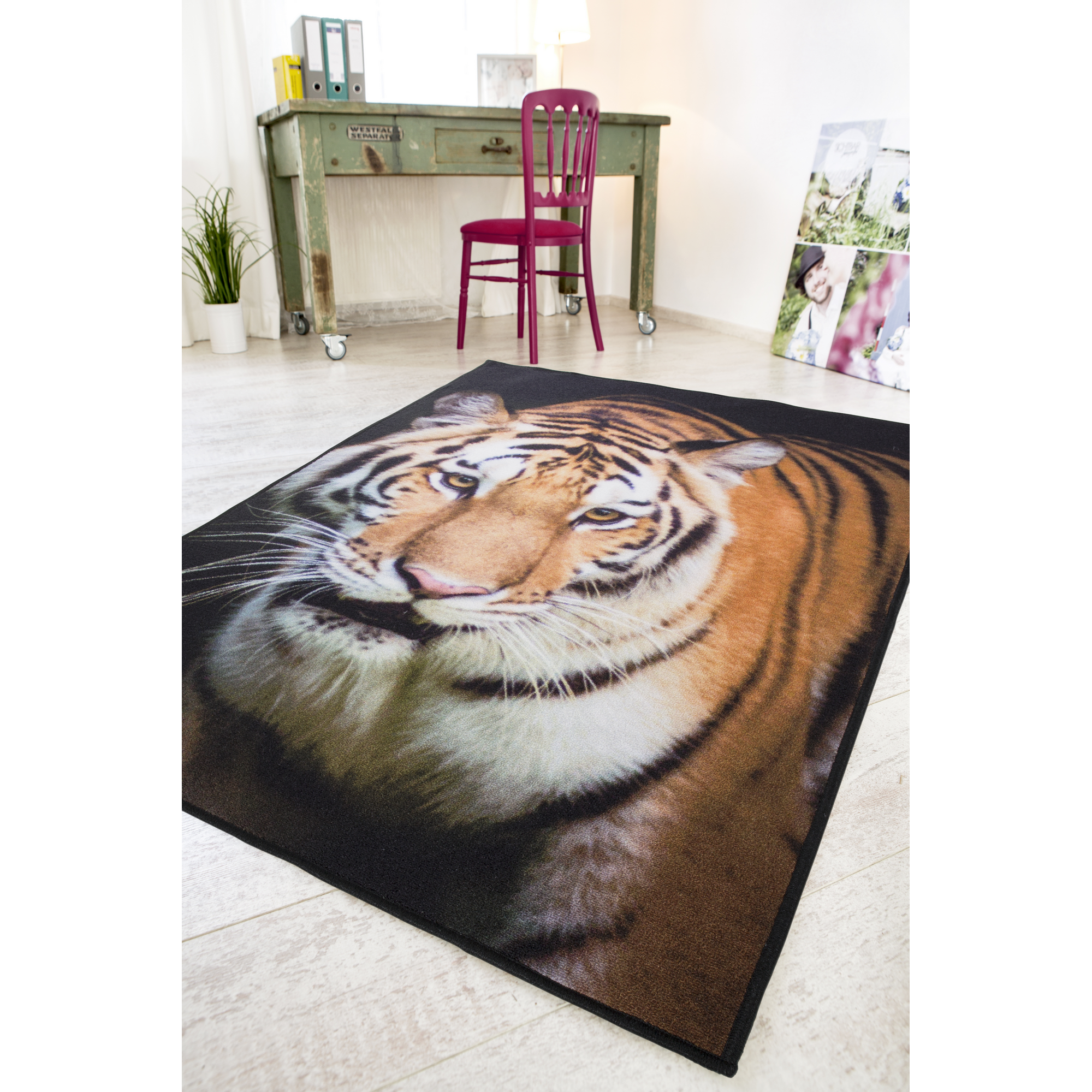 Teppich 'Tiger' schwarz/braun 100 x 150 cm + product picture