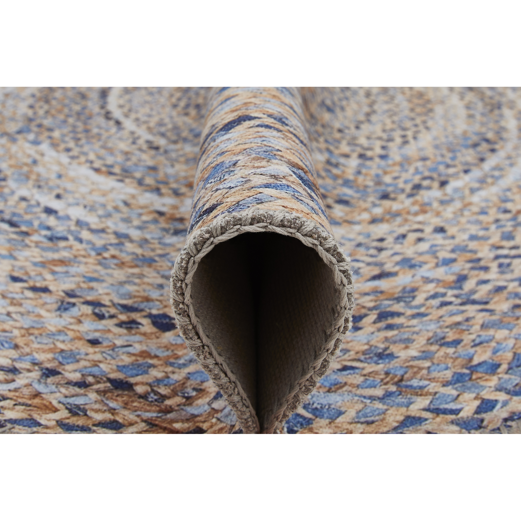 Teppich 'Wash+Store' blau-beige Ø 100 cm + product picture