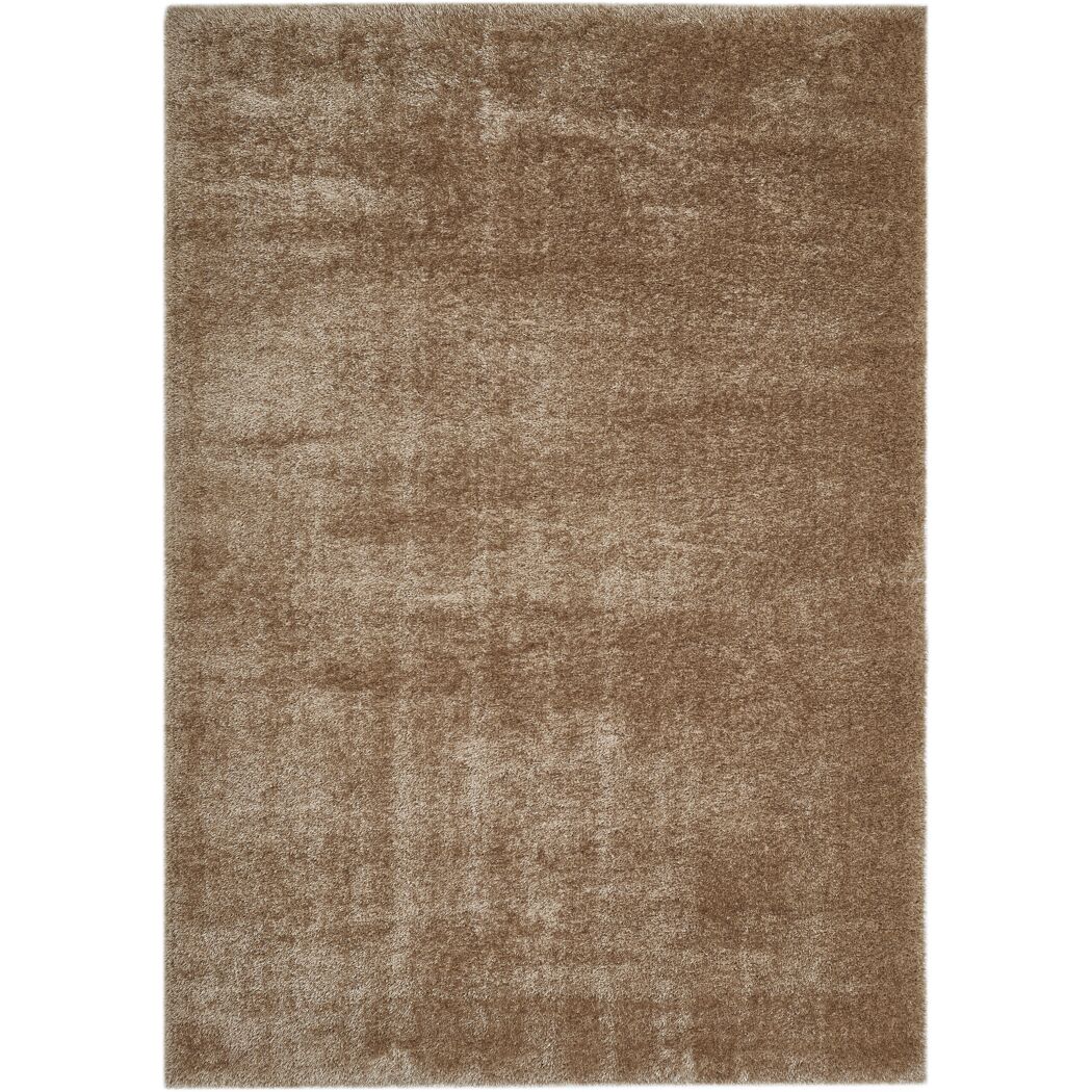 Hochflor Teppich in Taupe