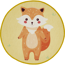 Verkleinertes Bild von Teppich 'Funny Animals Fuchs' mehrfarbig Ø 60 cm