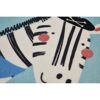 Nahaufnahme eines Kinderteppichs mit Zebra-Motiv