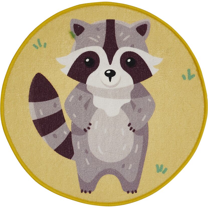 Teppich 'Funny Animals Waschbär' mehrfarbig Ø 60 cm
