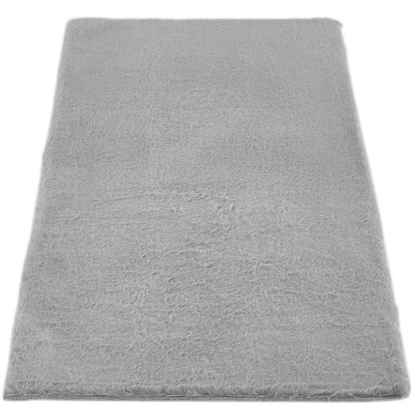 Grauer Hochflor-Teppich Loano