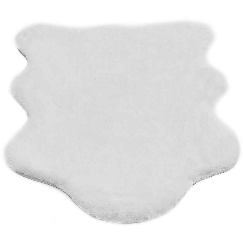 Weißer Kunstfell-Teppich