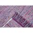 Webteppich Frida aubergine und hellblau mit Fransen