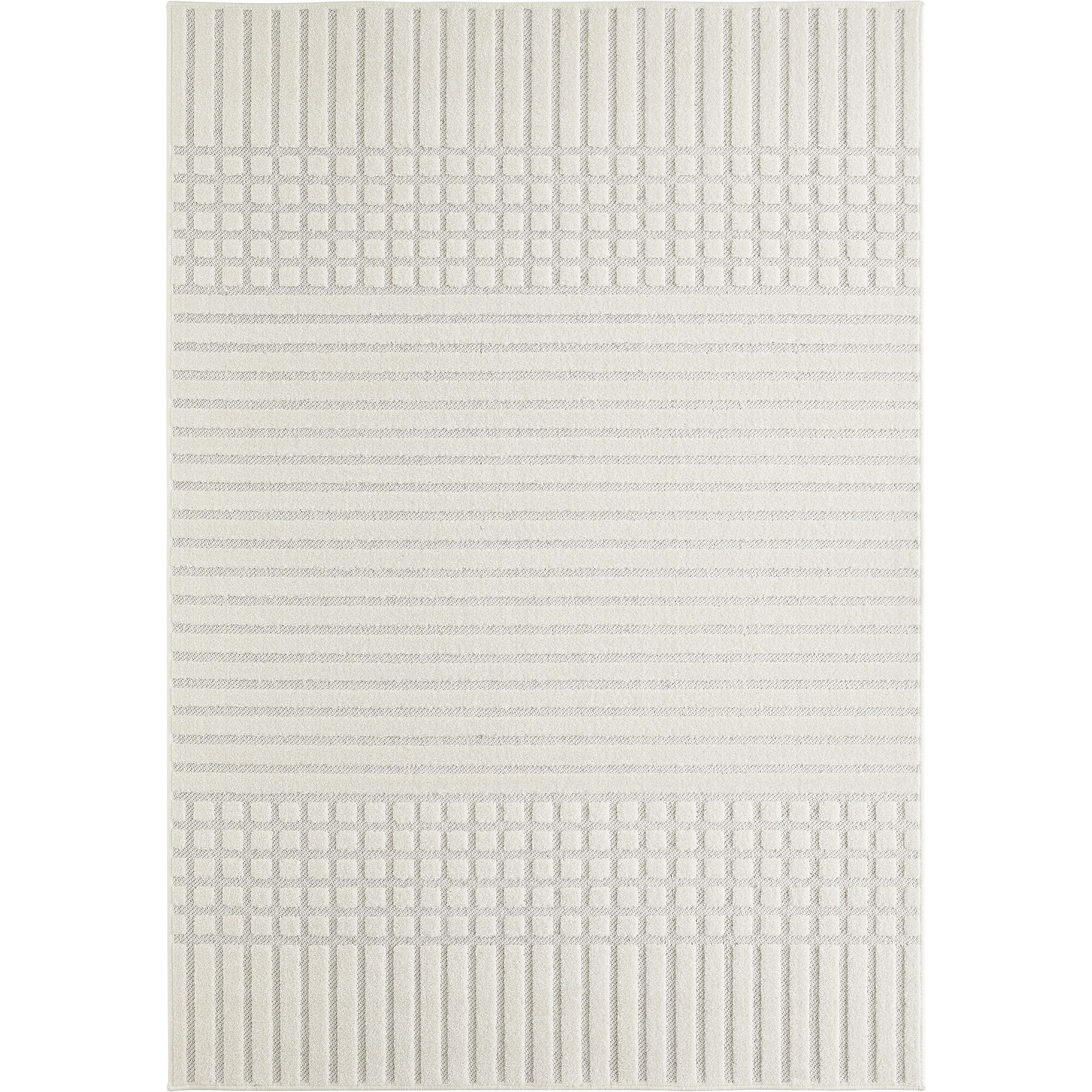 Cremefarbener Teppich Layton mit Linienmuster