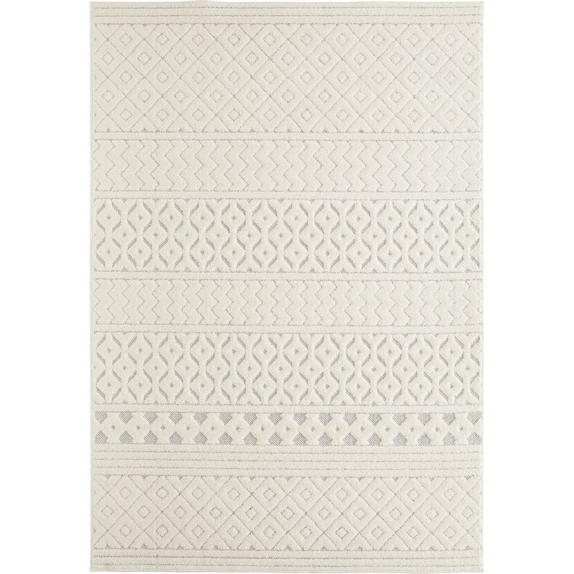 Beiger Teppich mit geometrischem Muster