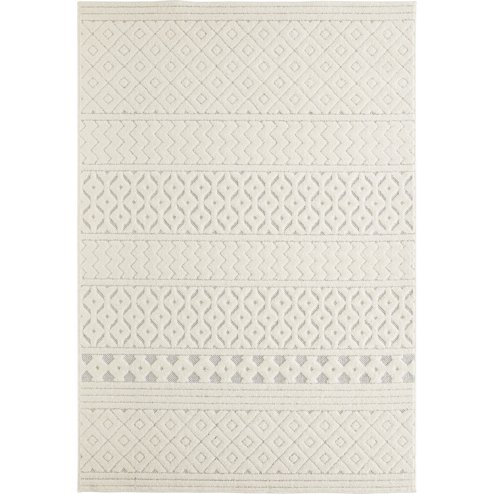 Beiger Teppich mit geometrischem Muster