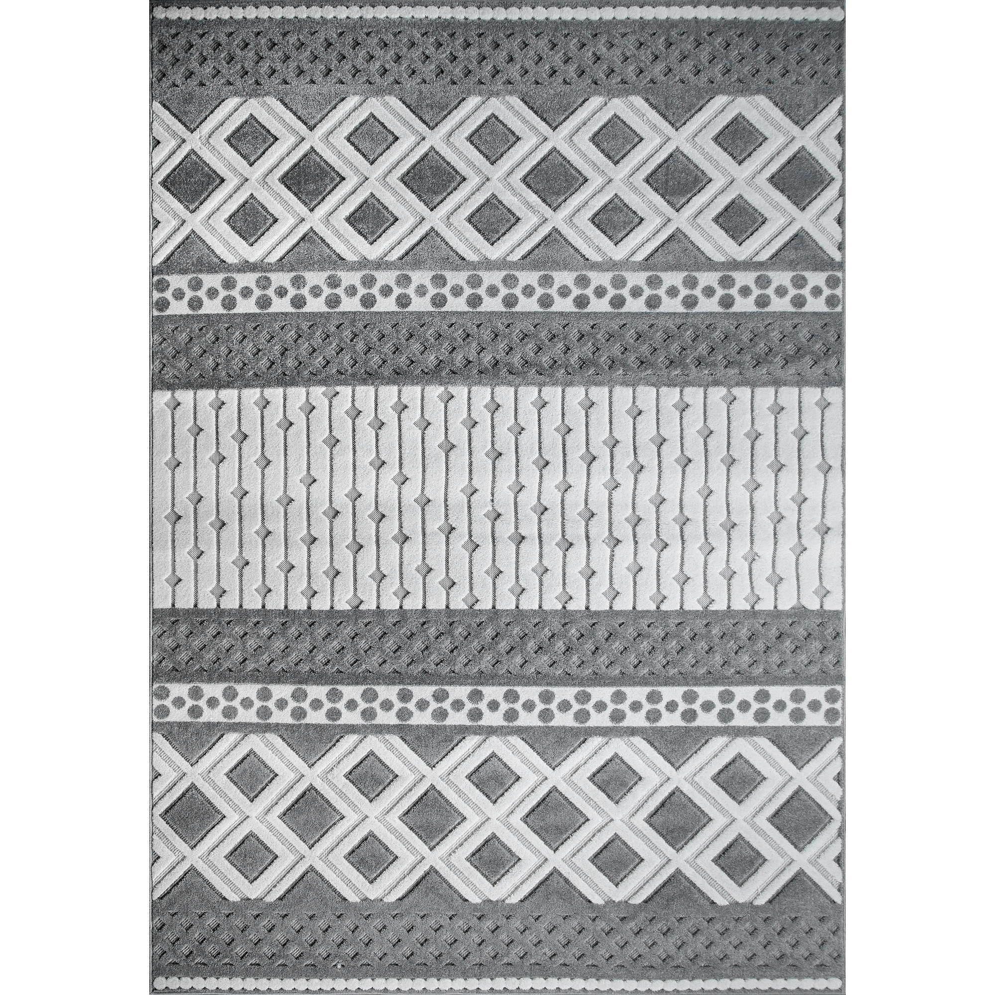 Grauer Teppich mit geometrischem Muster