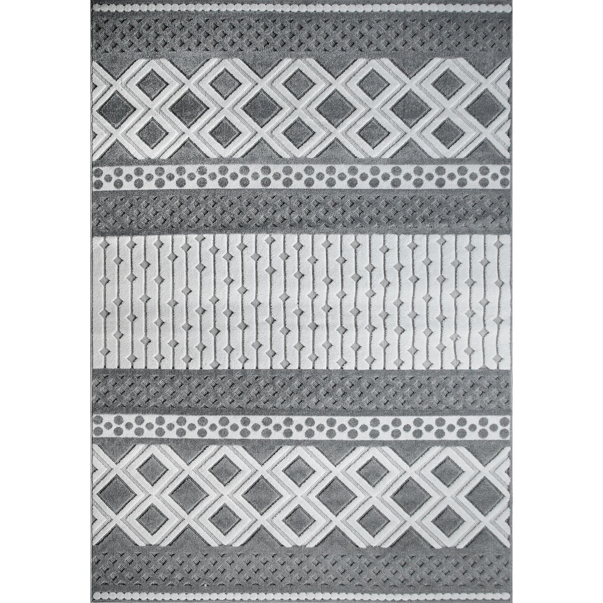 Grauer Teppich mit geometrischem Muster