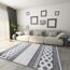 Beiger Teppich Layton mit grauem geometrischem Muster