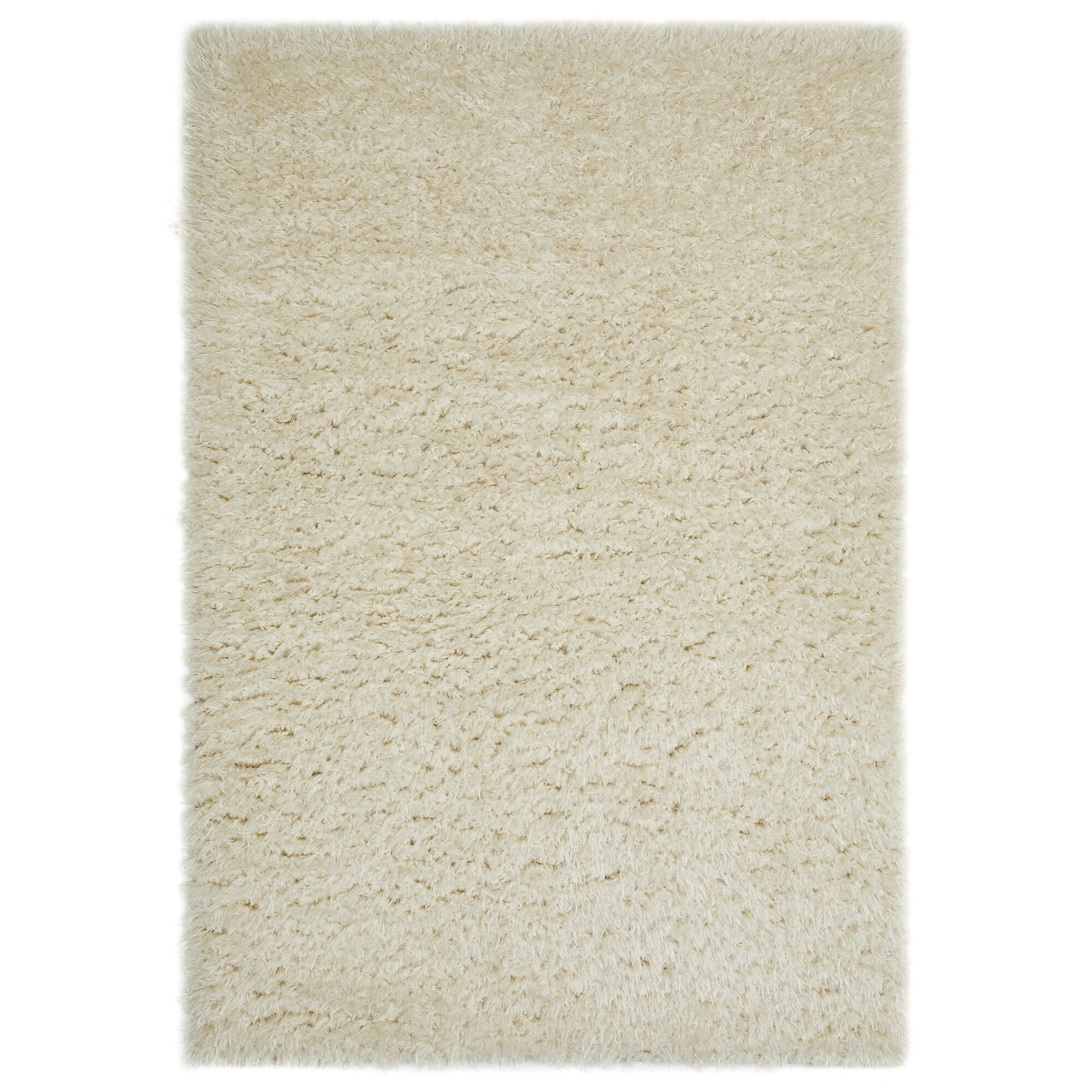 Cremefarbener Hochflor-Teppich