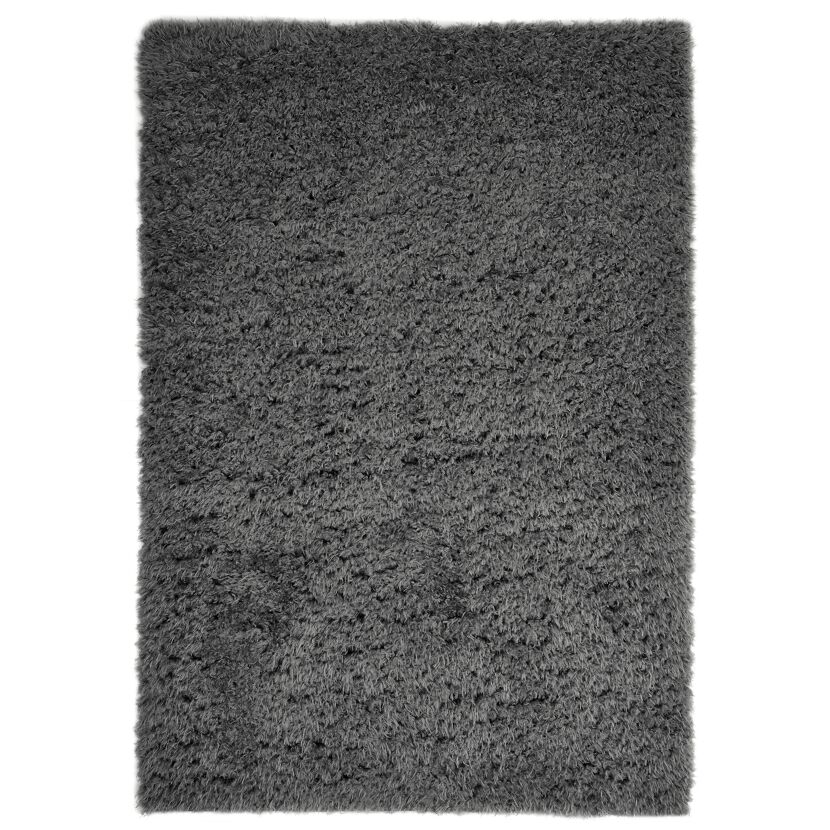 Anthrazitfarbener Hochflor-Teppich