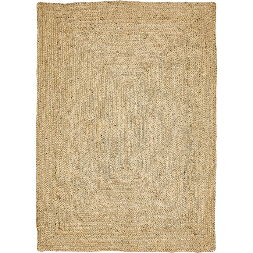 Beigefarbener Juteteppich Ibo, 120 x 170 cm