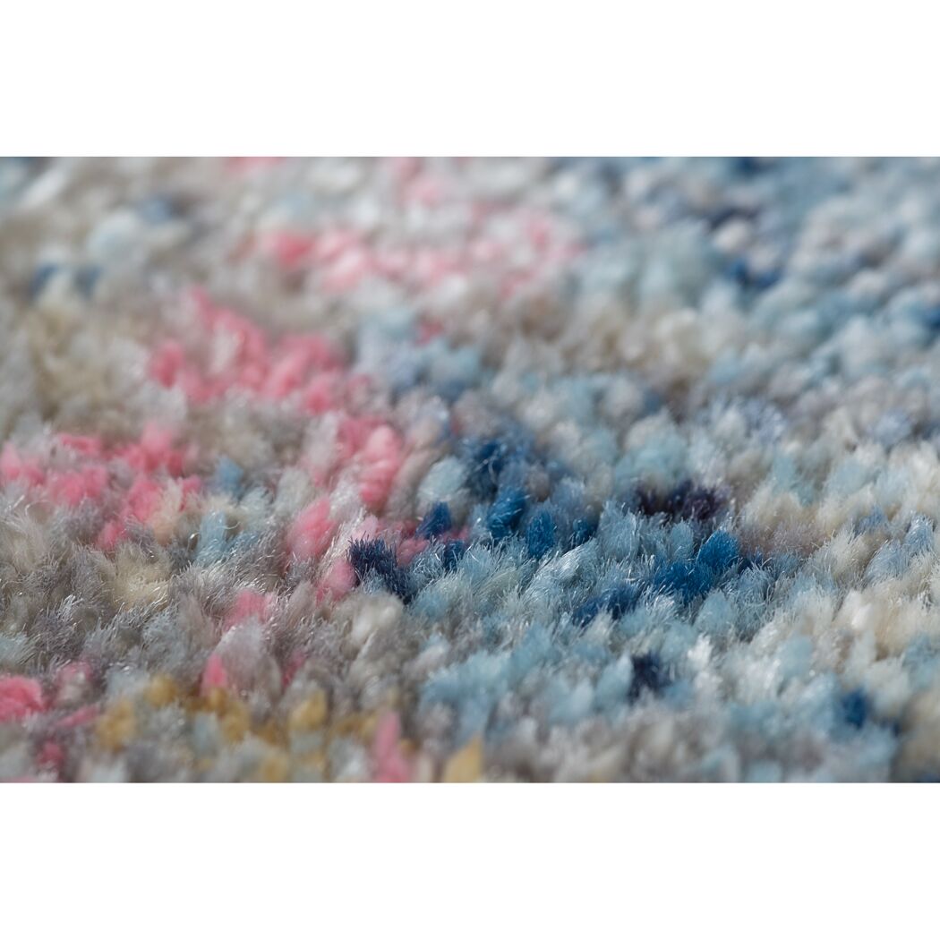 Nahaufnahme Teppich Bella blau, beige, grau, rosa