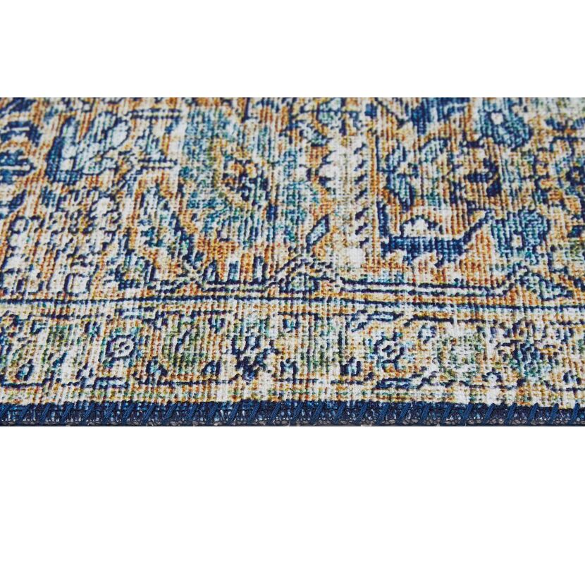 Blau-gelber Teppich 'BB Loft', Nahaufnahme