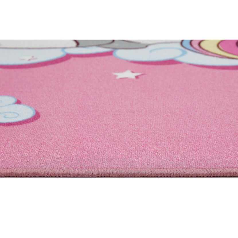 Pinker Kinderteppich 'Marissa' mit Einhorn-Motiv, Nahaufnahme