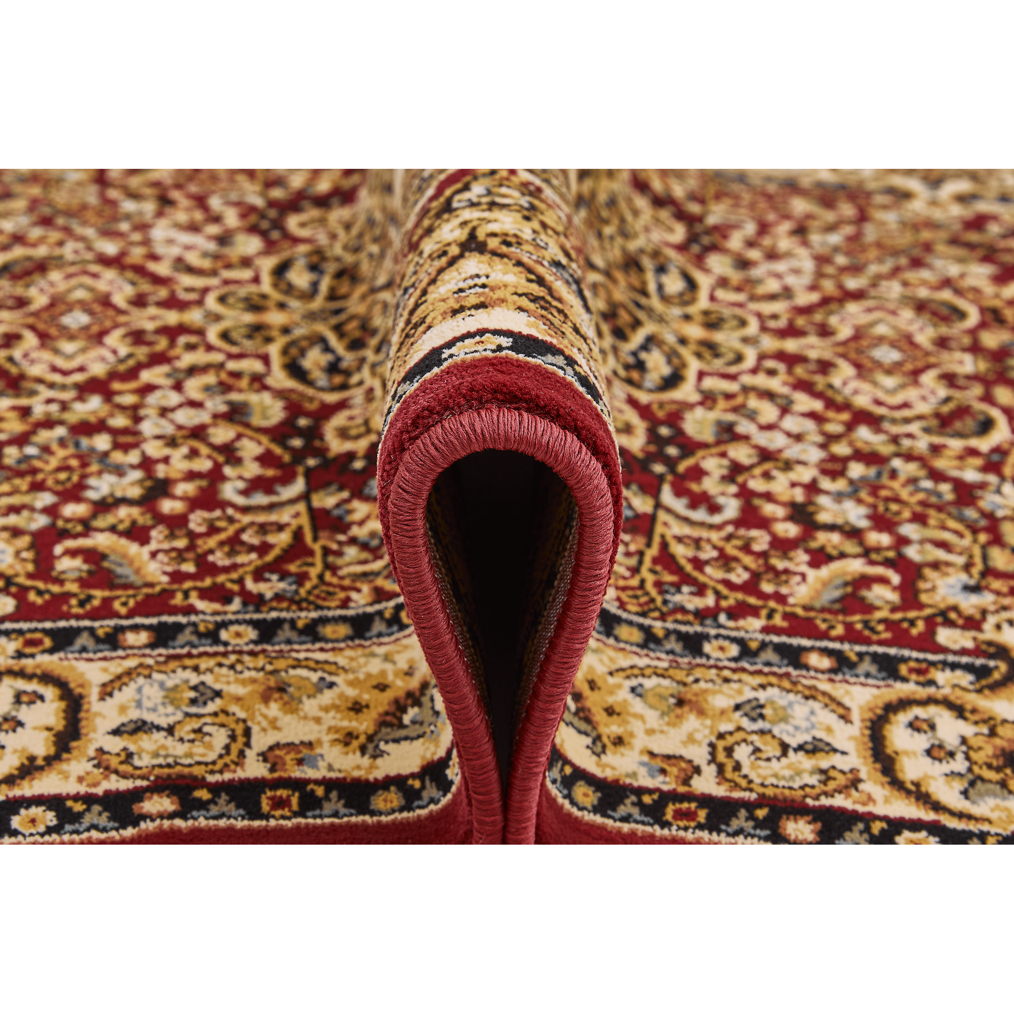Ecke eines creme-roten Teppichs, Chiara