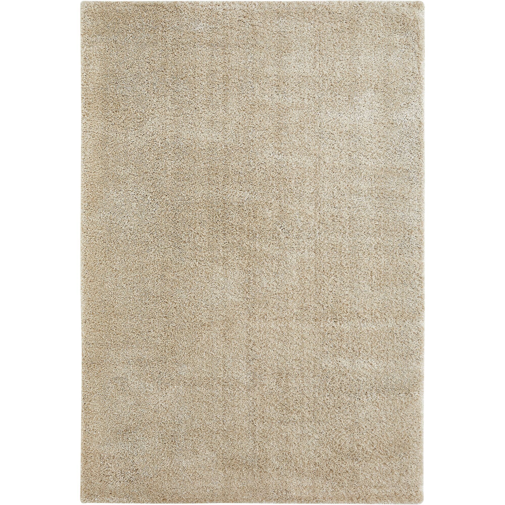 Beigefarbener Hochflor-Teppich Fen