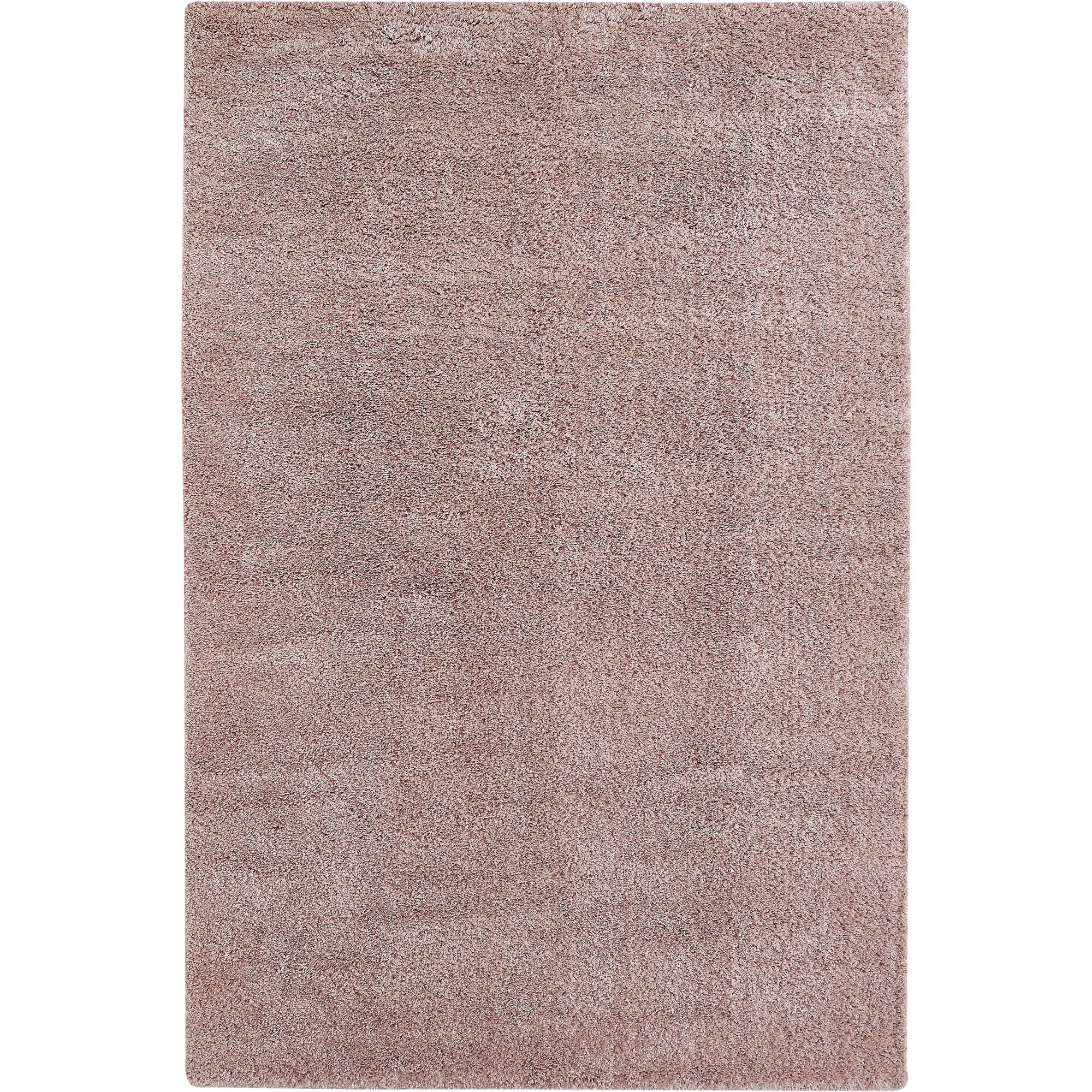 Einfarbiger, altrosa Hochflor-Teppich