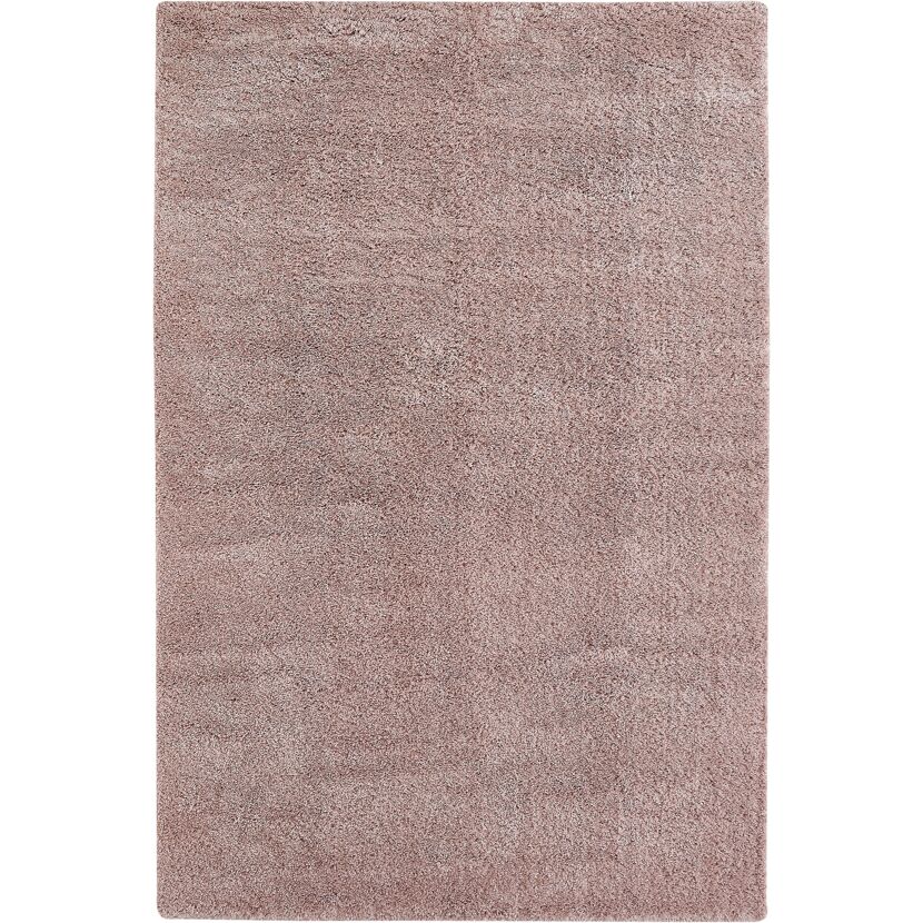 Einfarbiger, altrosa Hochflor-Teppich