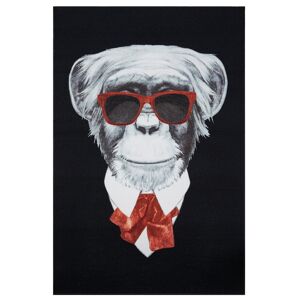 Teppich 'Piet' Karl der Affe schwarz/weiß 100 x 150 cm