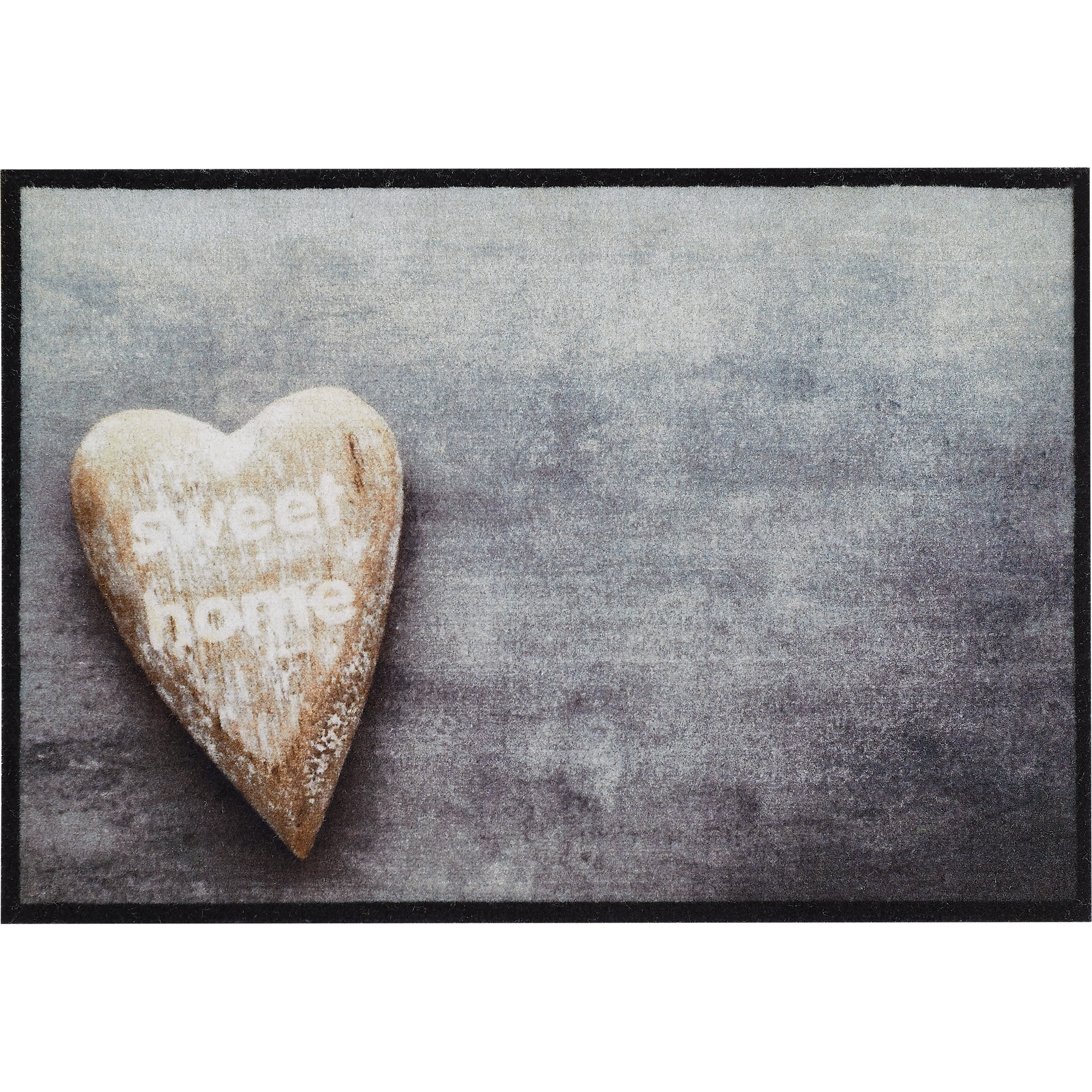 Fußmatte 'Ademaro' Herz sweet home grau/beige 50 x 70 cm + product picture