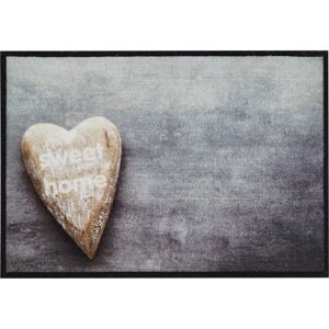 Fußmatte 'Ademaro' Herz sweet home grau/beige 50 x 70 cm
