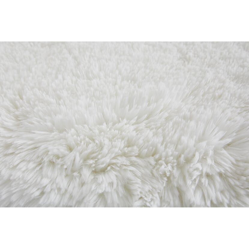 Weißer Hochflor-Teppich Nael