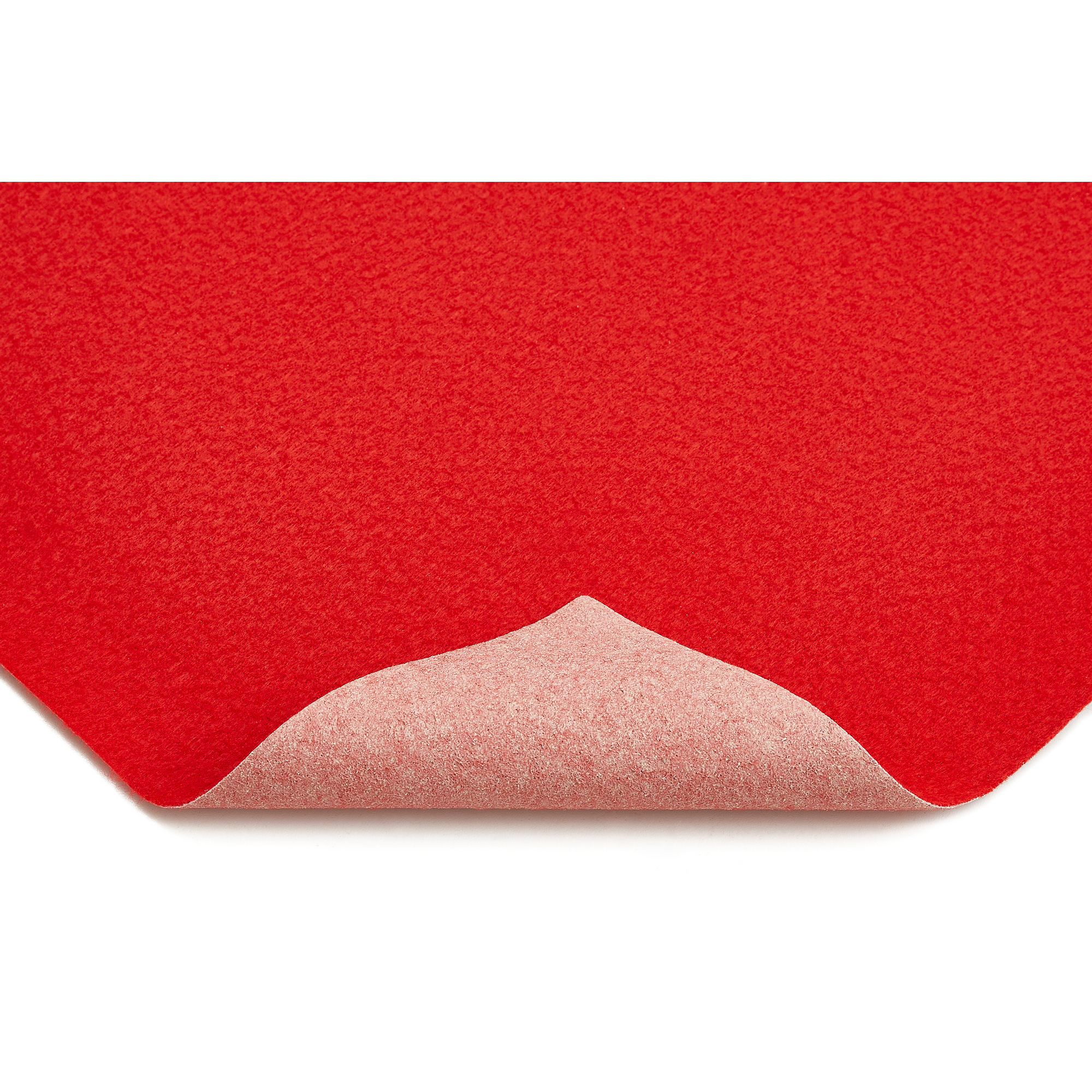 Roter Teppichboden Eliseo mit umgeklappter Ecke