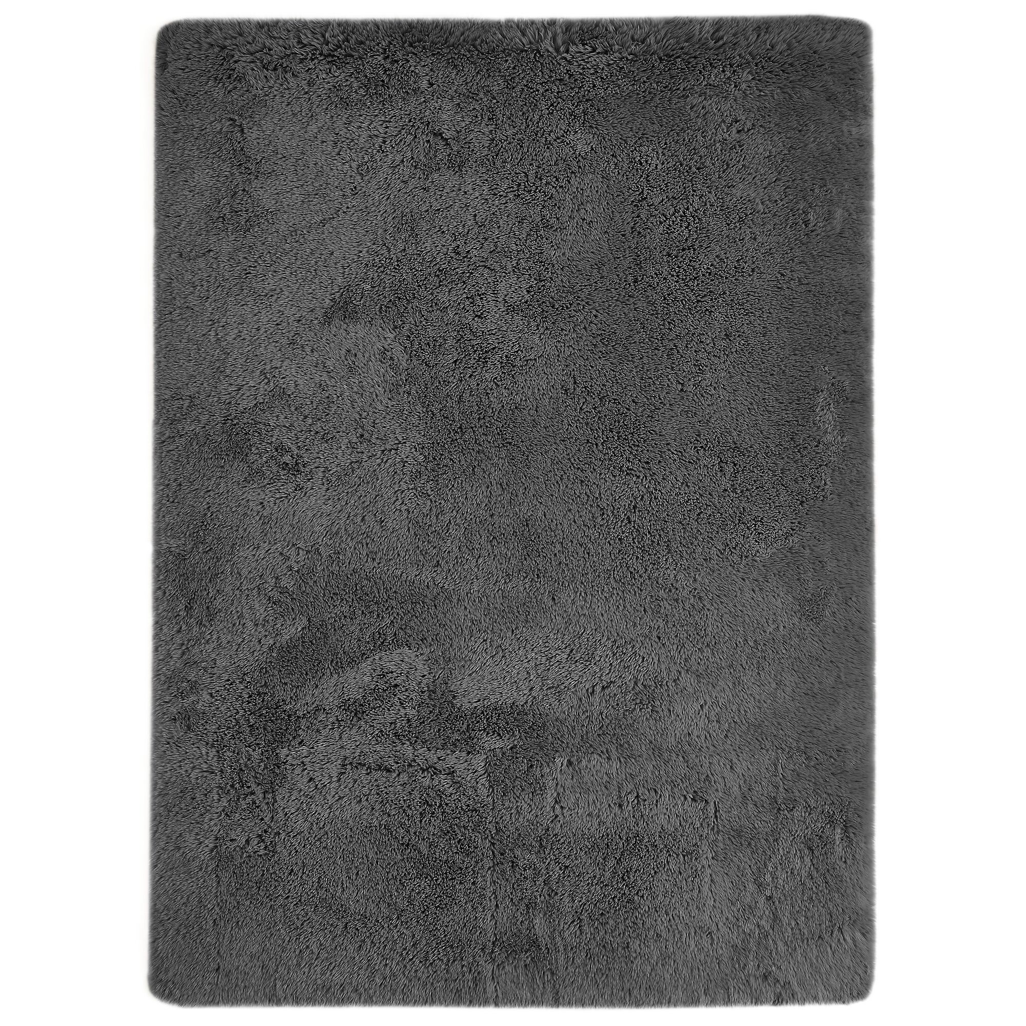 Anthrazitfarbener Hochflor-Teppich