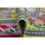 Spielteppich mit Straßen und Häusern.