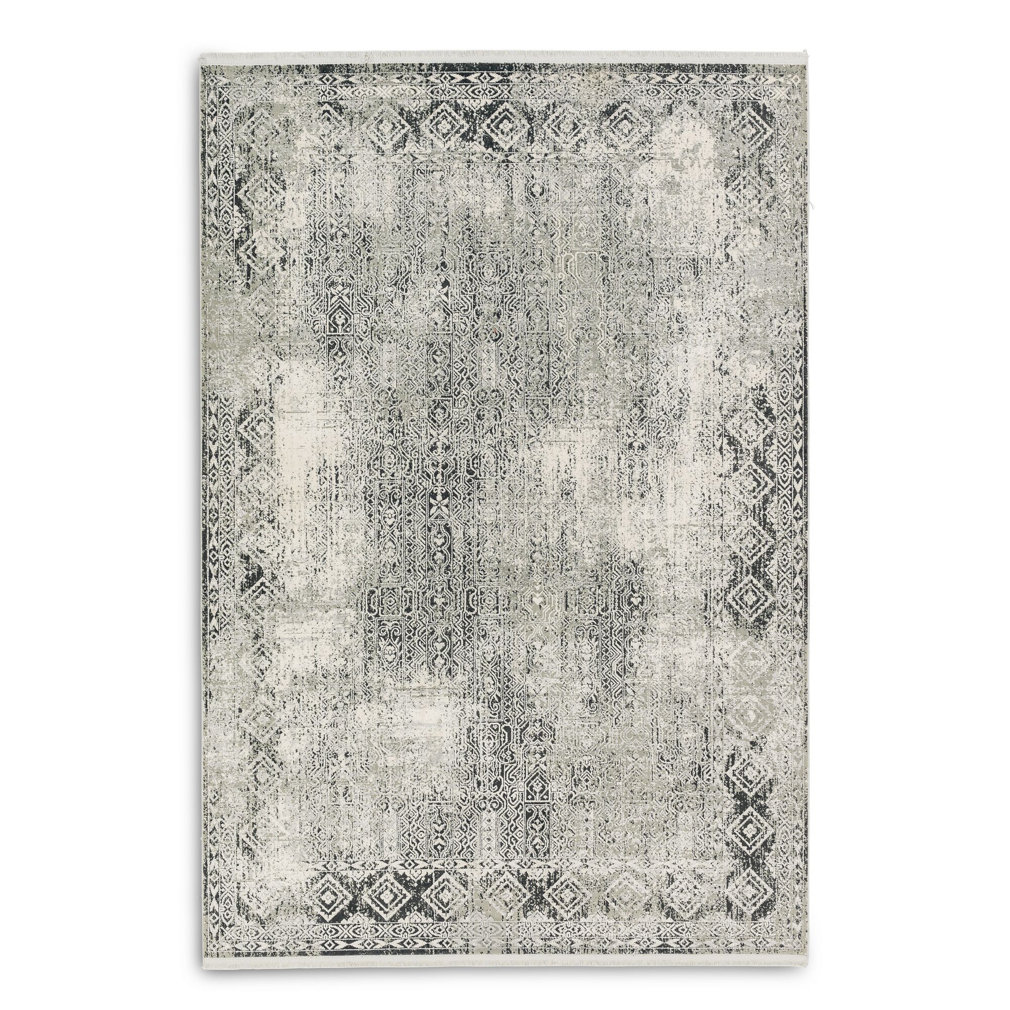 Grauer Teppich mit geometrischem Muster