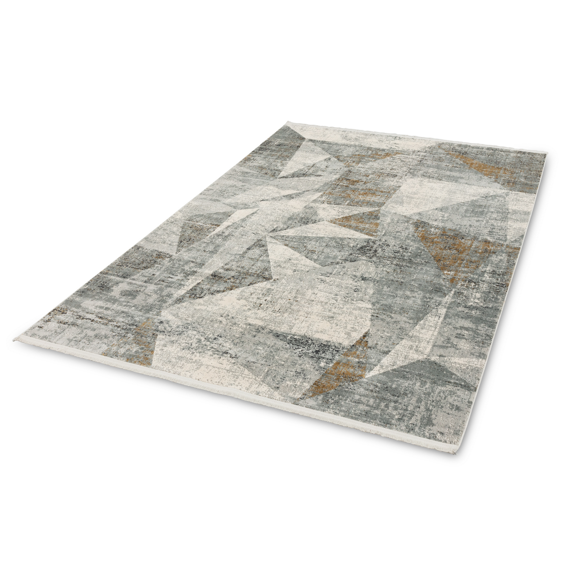 Beiger Teppich mit geometrischem Muster