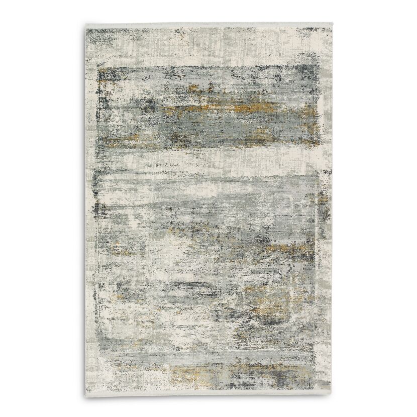 Abstrakter Teppich in Grau und Beige