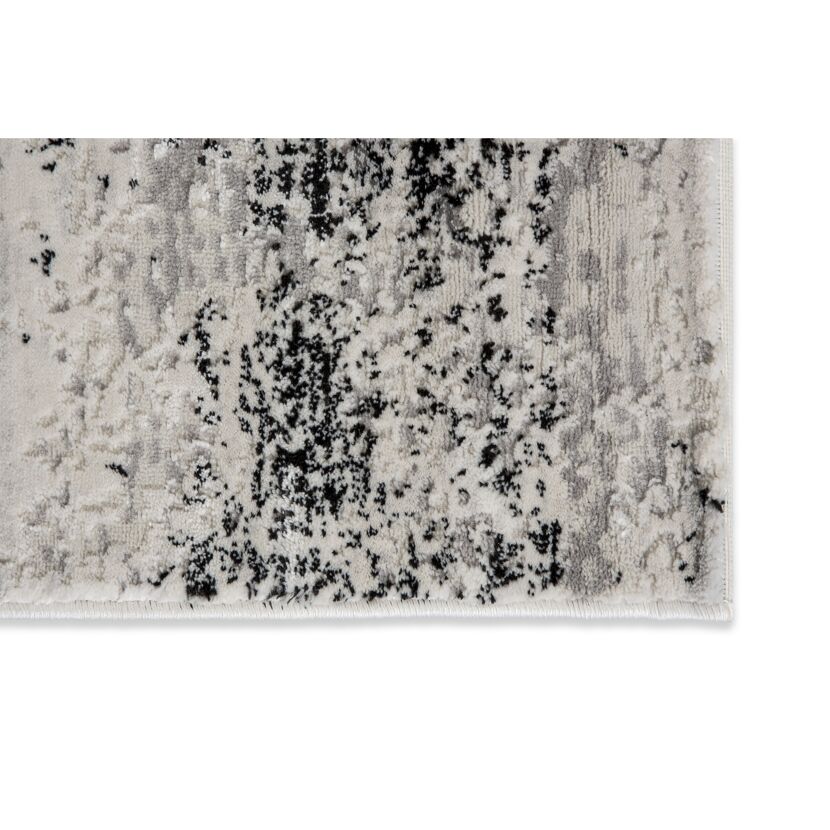 Kurzflorteppich mit abstraktem Muster in Grau