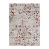 Heller Teppich mit rotem Blumenmuster