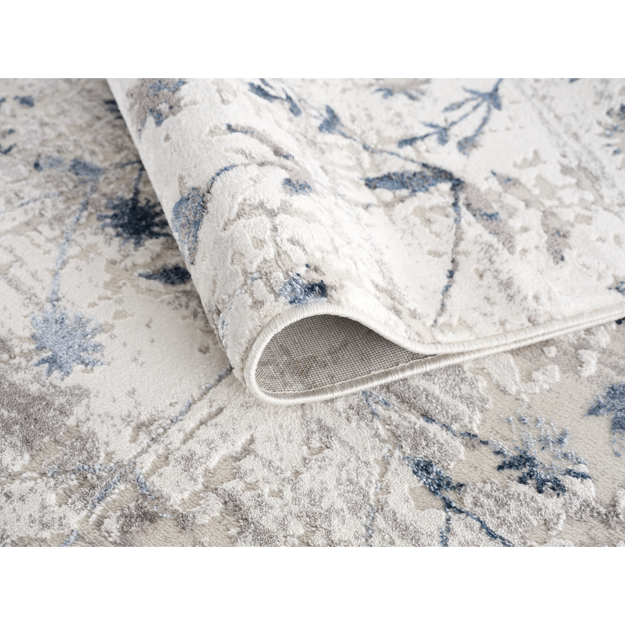 Teppich 'Antea' Blumen blau 80 x 150 cm + product picture