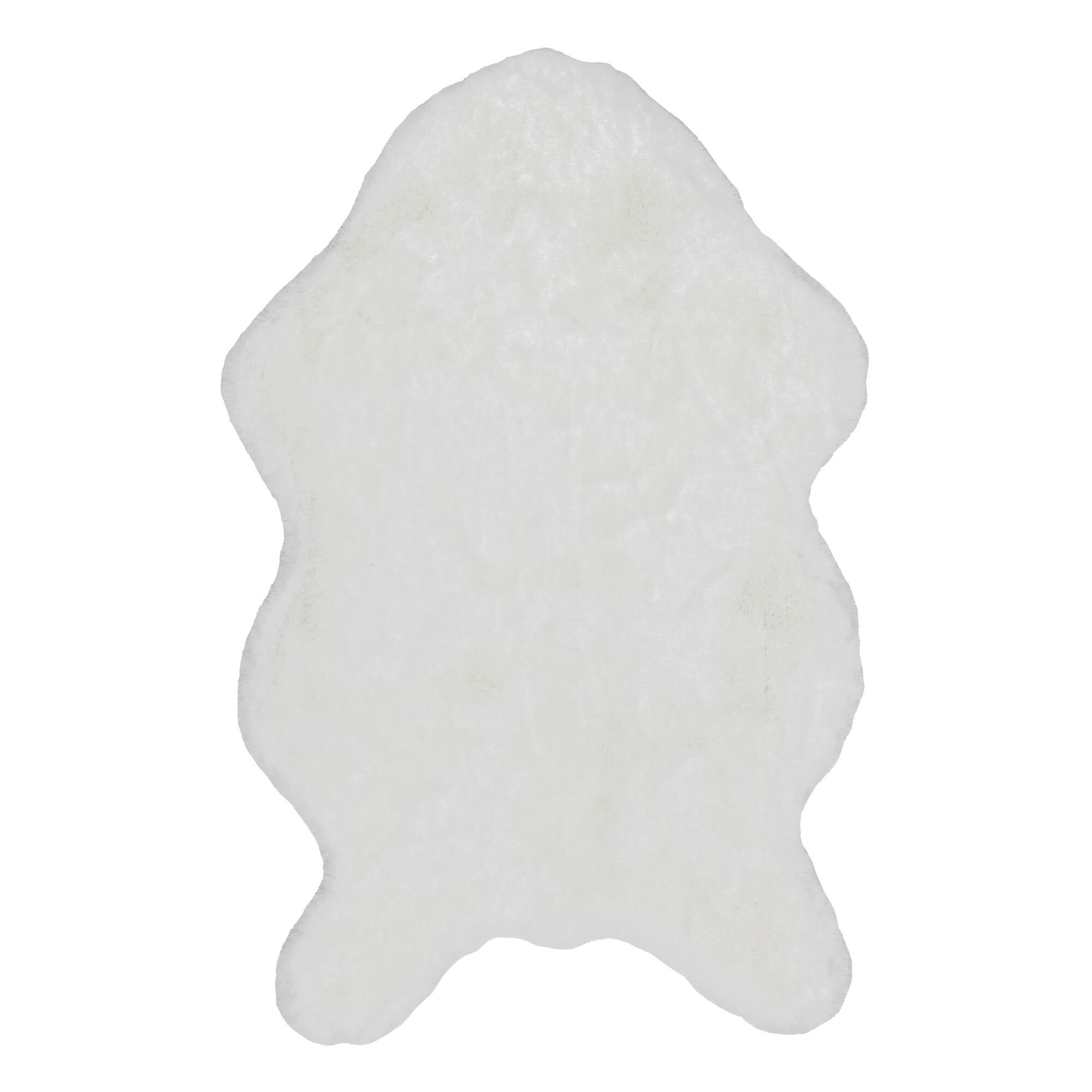 Weicher, weißer Kunstfellteppich.