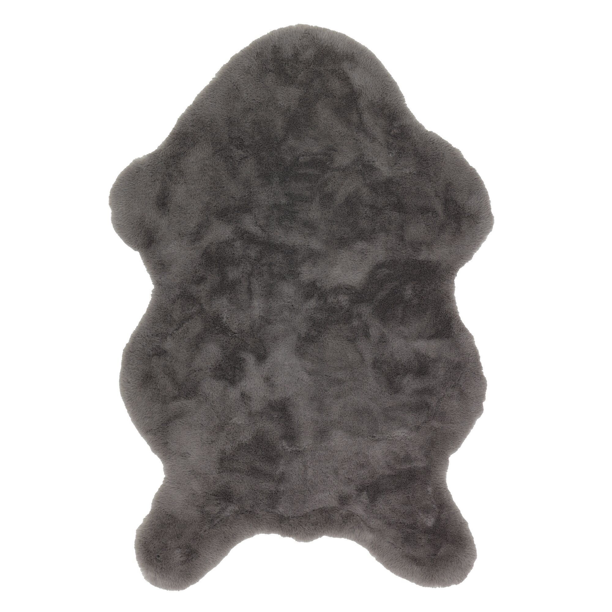 Grauer Kunstfell-Teppich