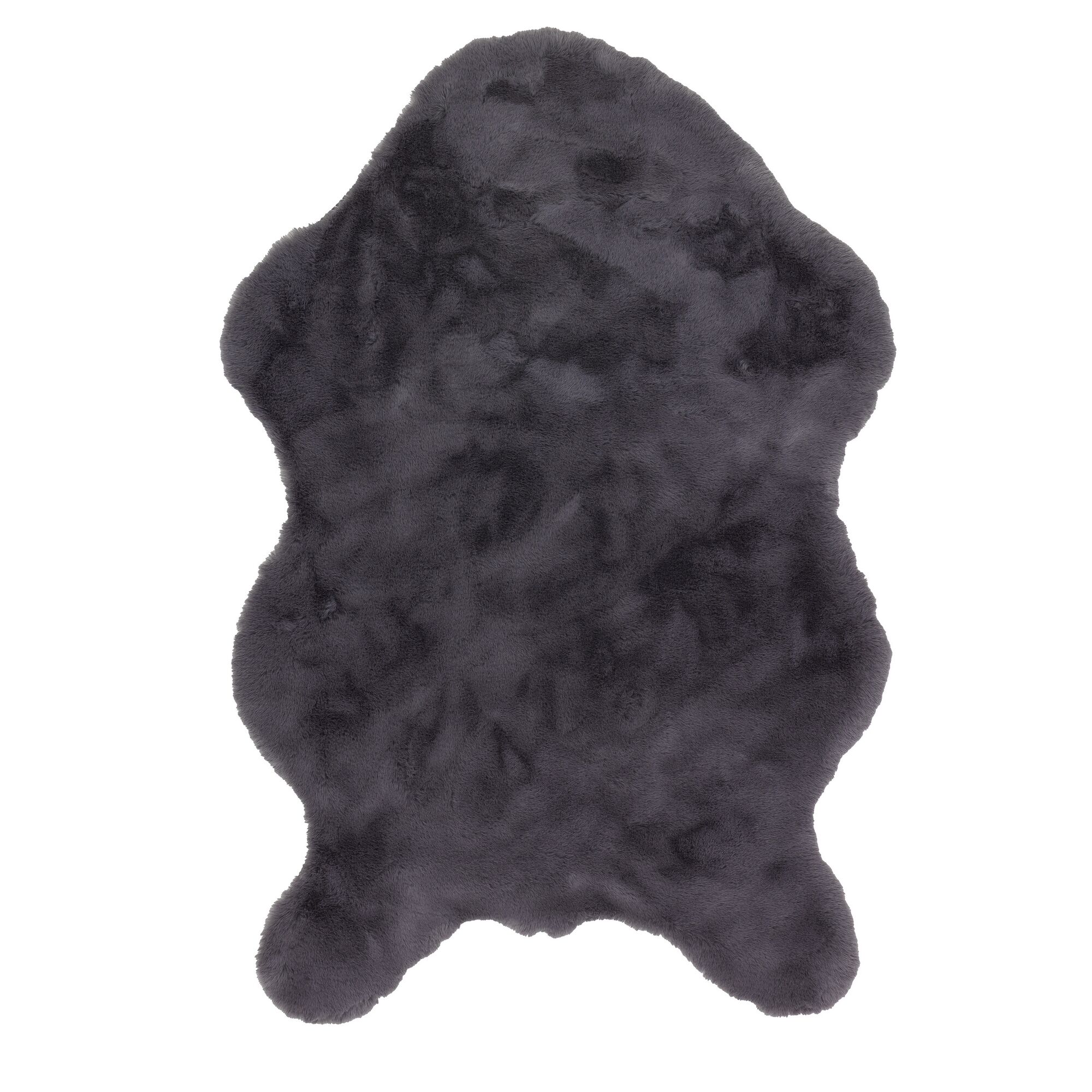 Grauer Kunstfell-Teppich