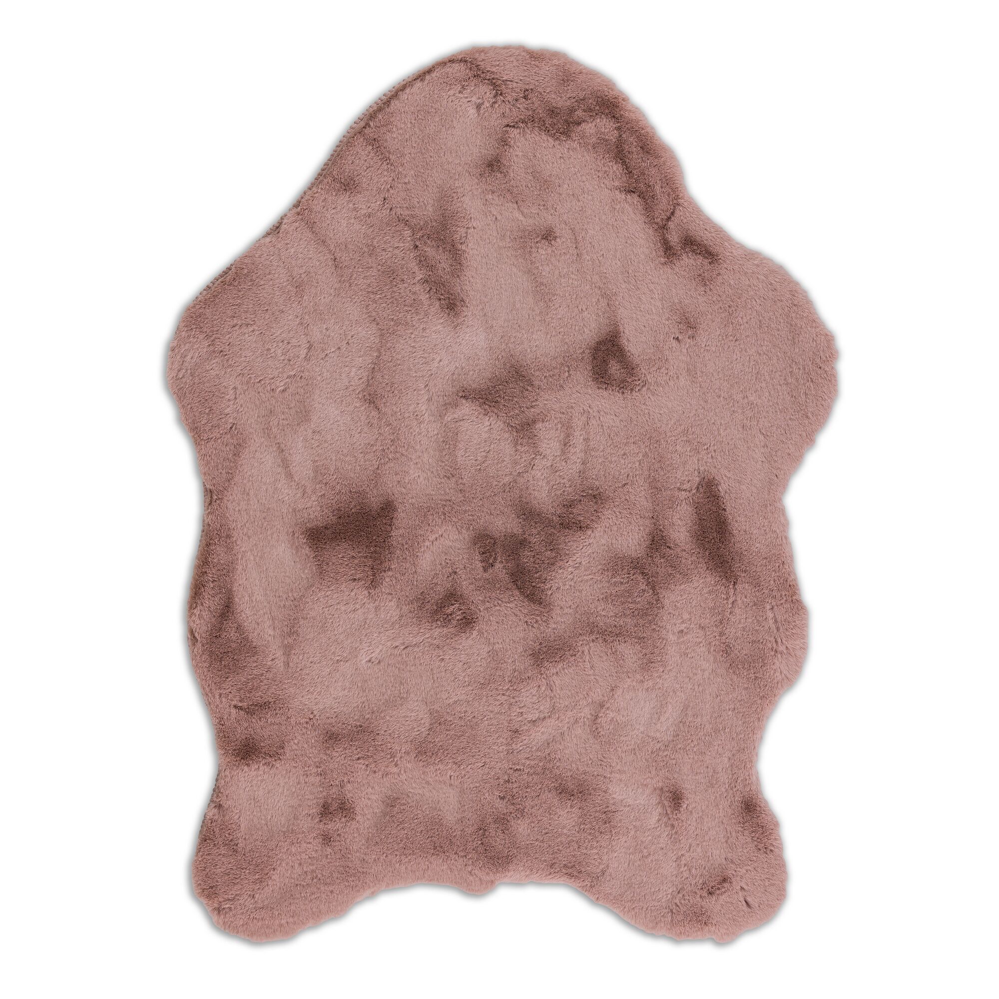 Rosafarbener Kunstfell-Teppich