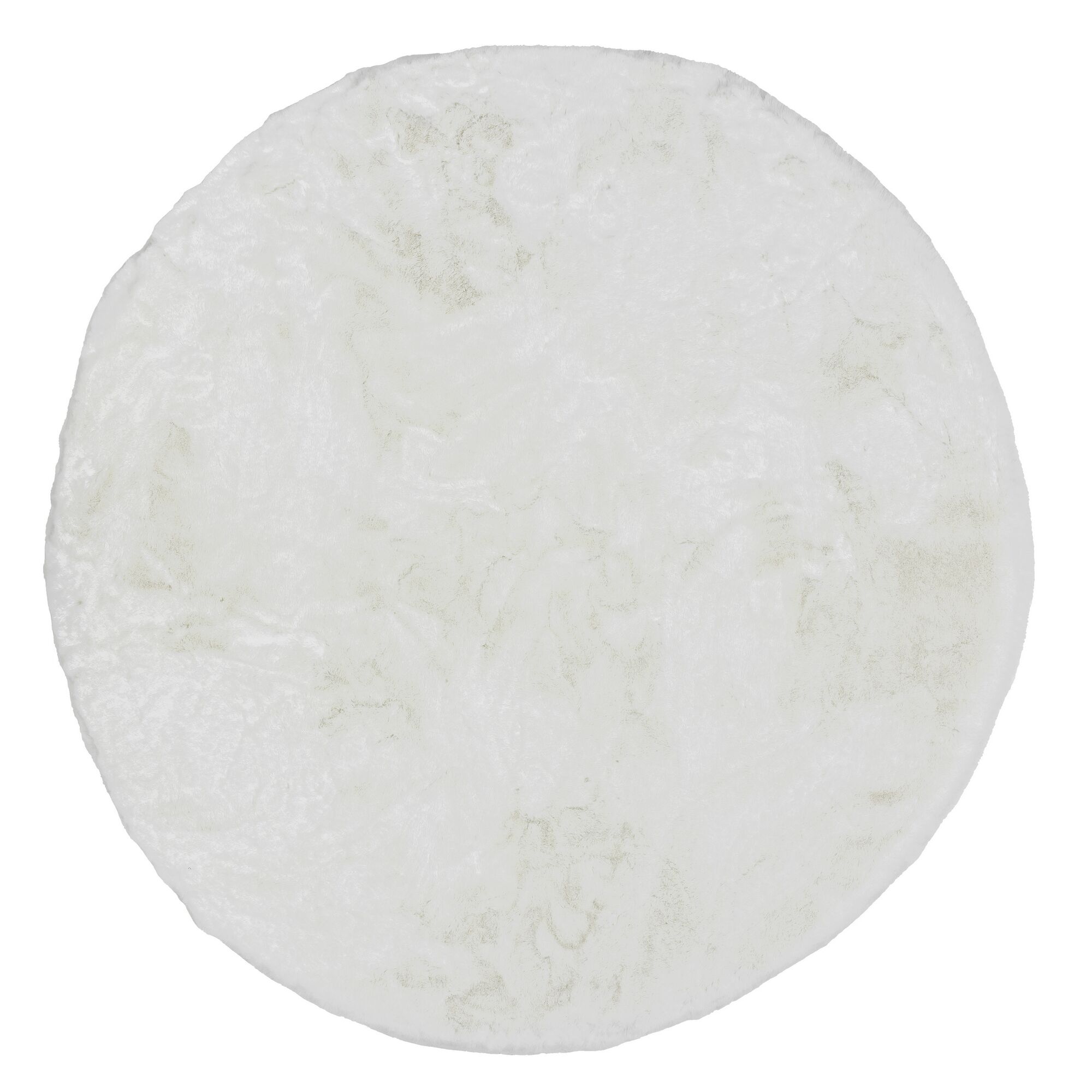 Runder weißer Kunstfell-Teppich