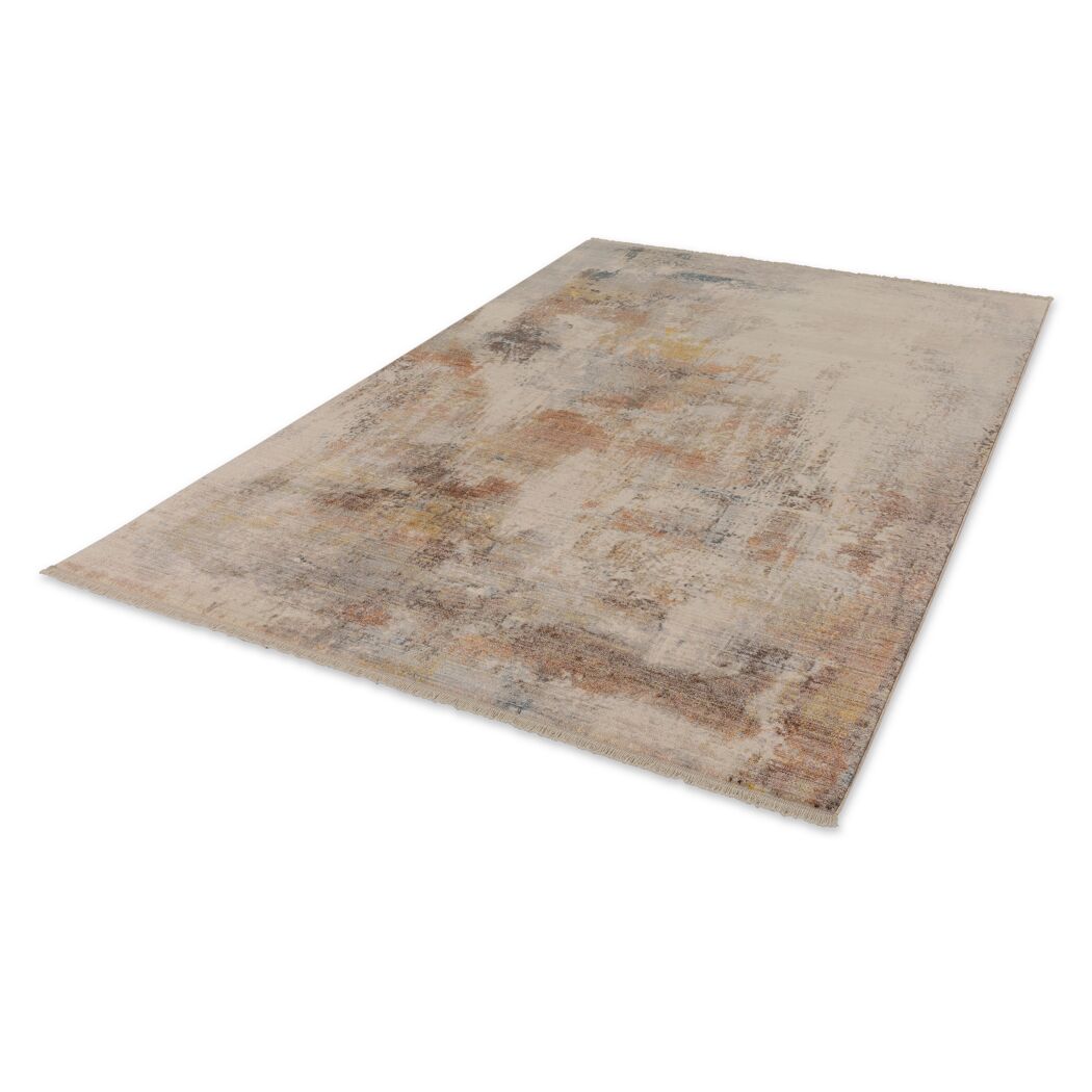 Beiger Teppich mit buntem Muster