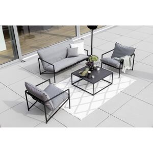 In-& Outdoor-Teppich 'Summer' grau Rautenstreifen 80 x 150 cm