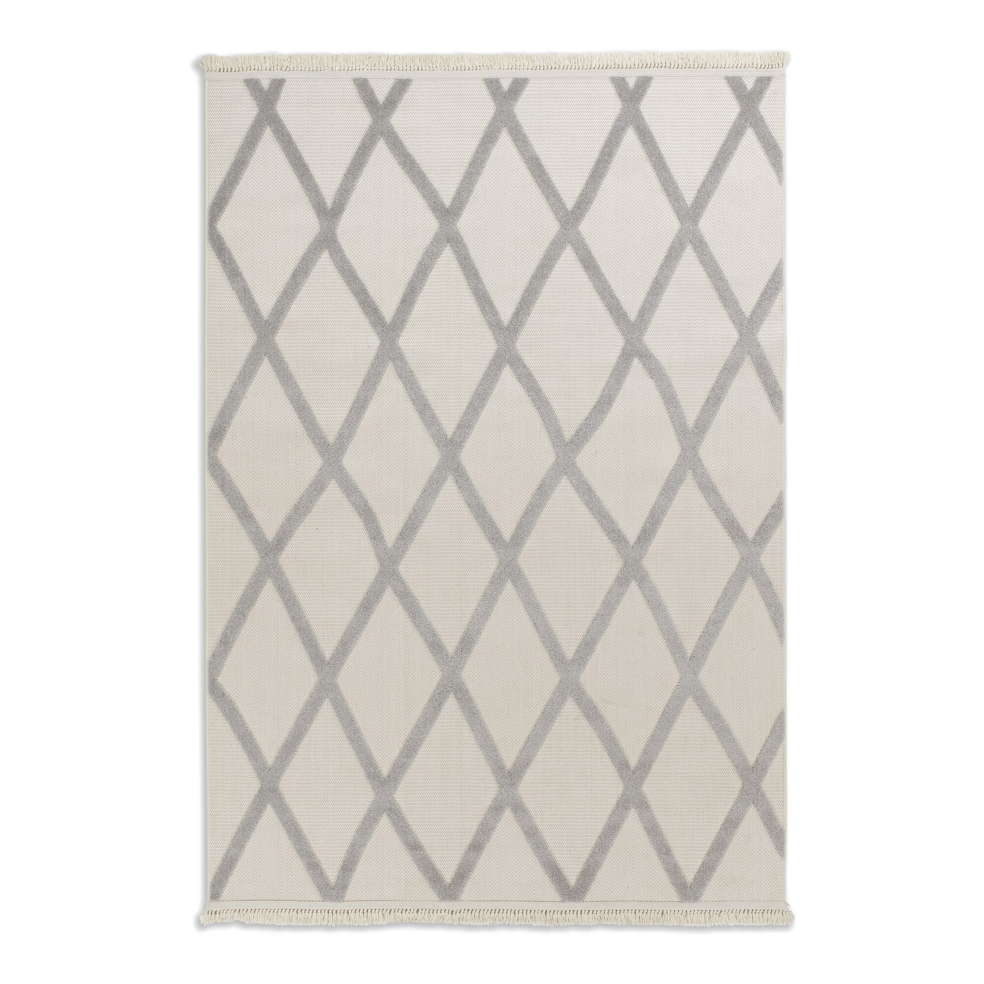 Beiger Teppich mit geometrischem Muster