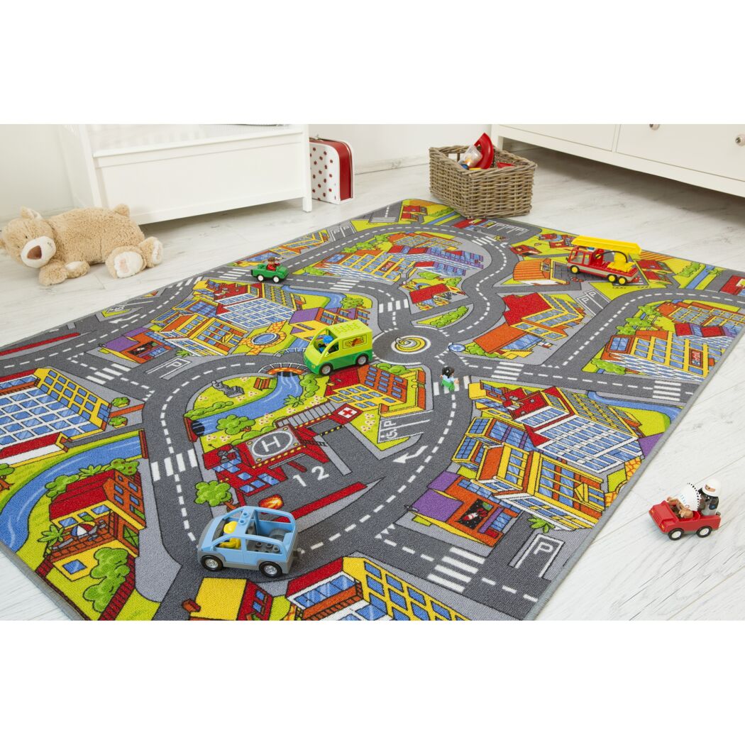 Spielteppich 'Straße' bunt 165 x 100 cm