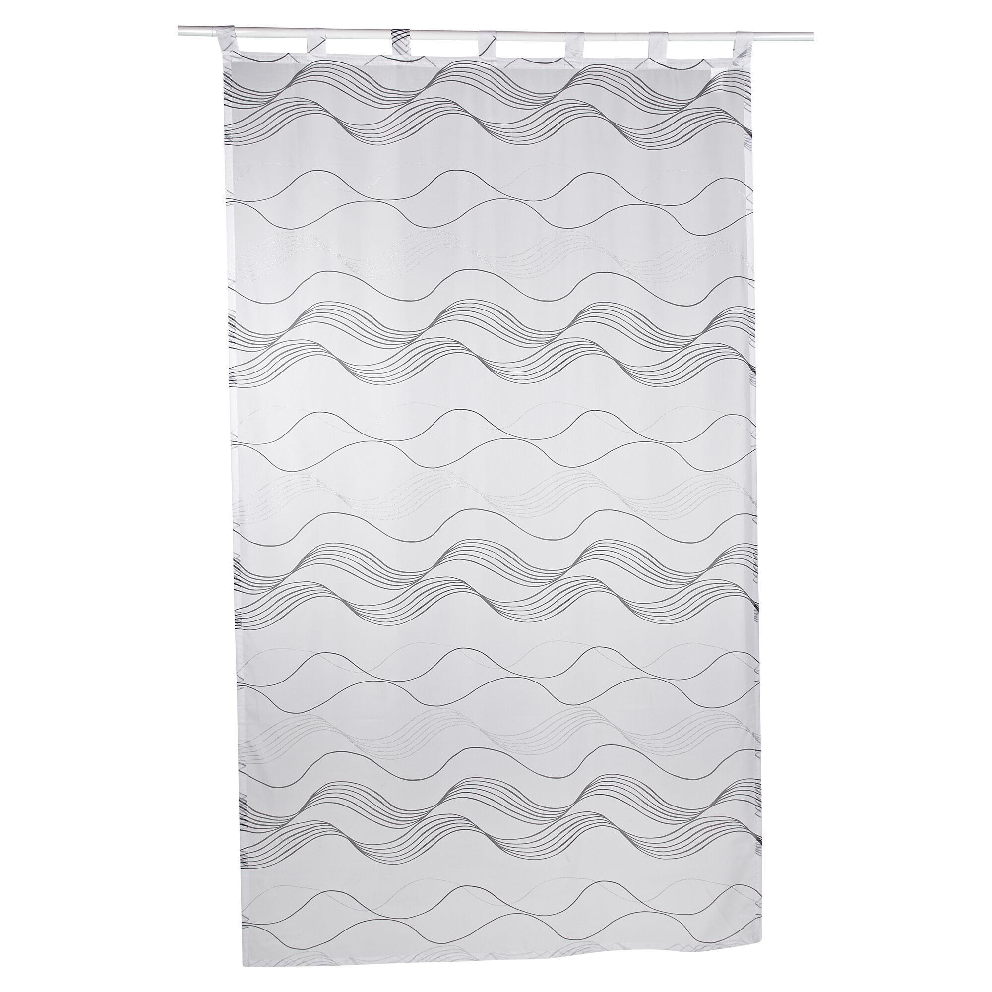 Weißer Schlaufenschal mit Wellenmuster