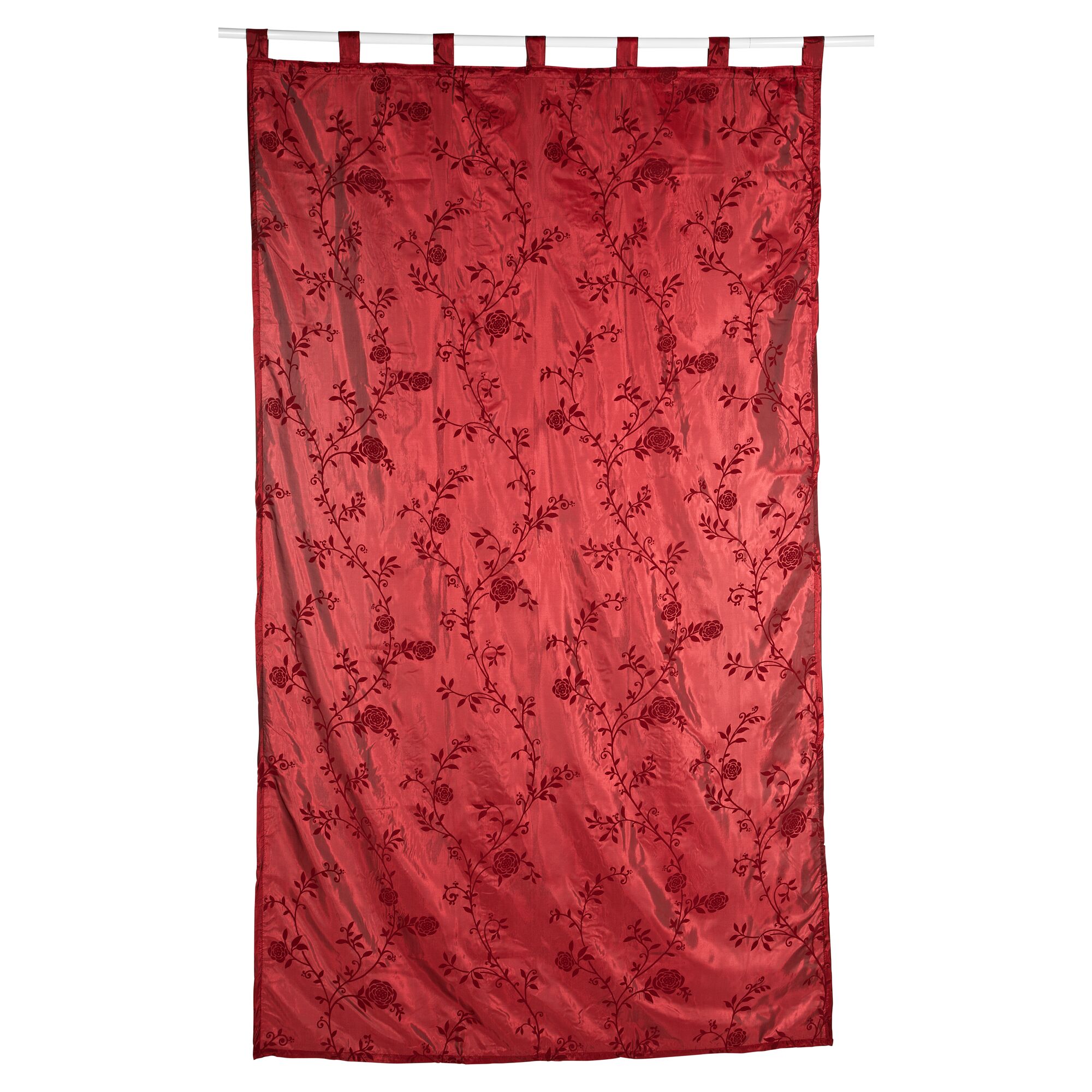 Roter Schlaufenschal Bonjour mit Rosenmuster